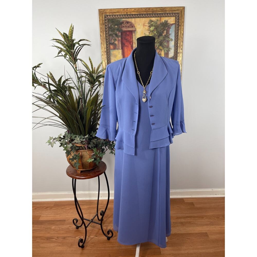 Danny & Nicole Maxi 2 piece Dress Women's 8P Periwinkle Blue Springtime Vacation